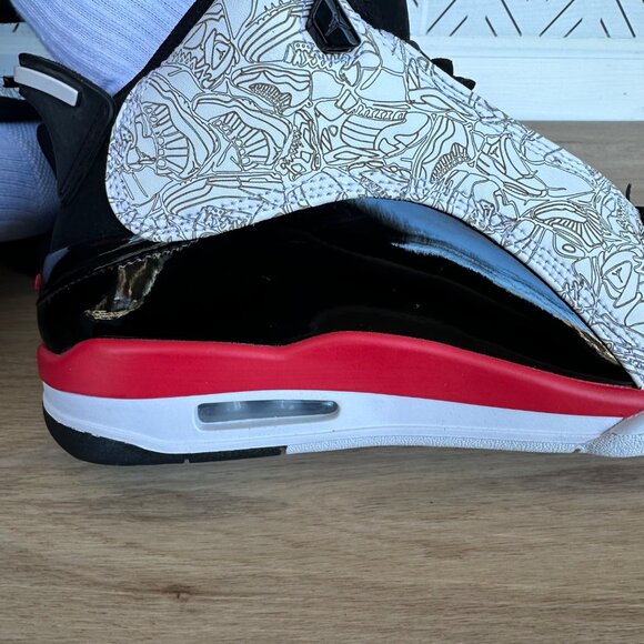 ⭐Rare Nike Air Jordan Dub Zero Men's Shoes 9.5 Fire Black Red Sneaker 311046-162 - Picture 12 of 13